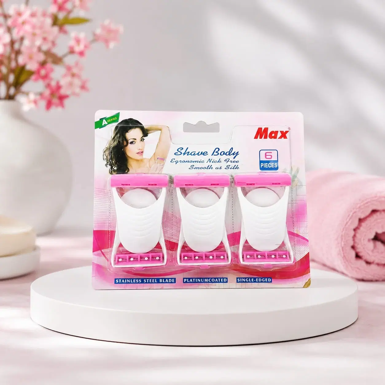 Max Shave Body Disposable Grooming Razor for Women (Pack of 6)