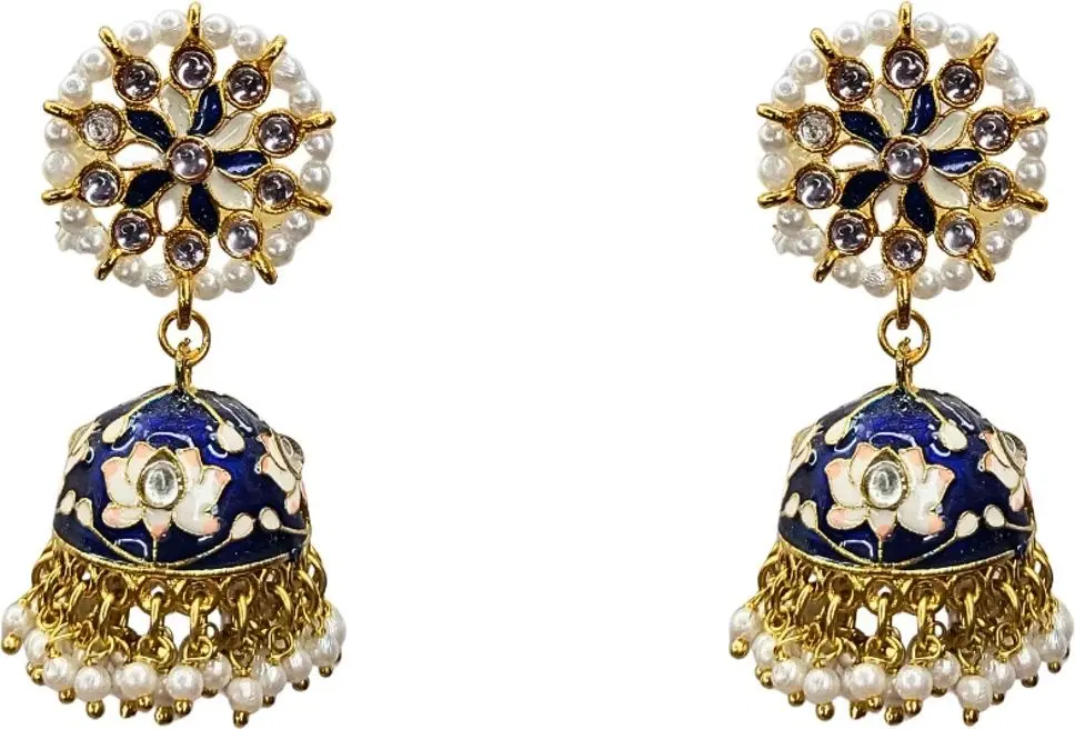 Tahaniya Chandrika Gulabi Moonlit Rose Jhumka Jhumki Earring
