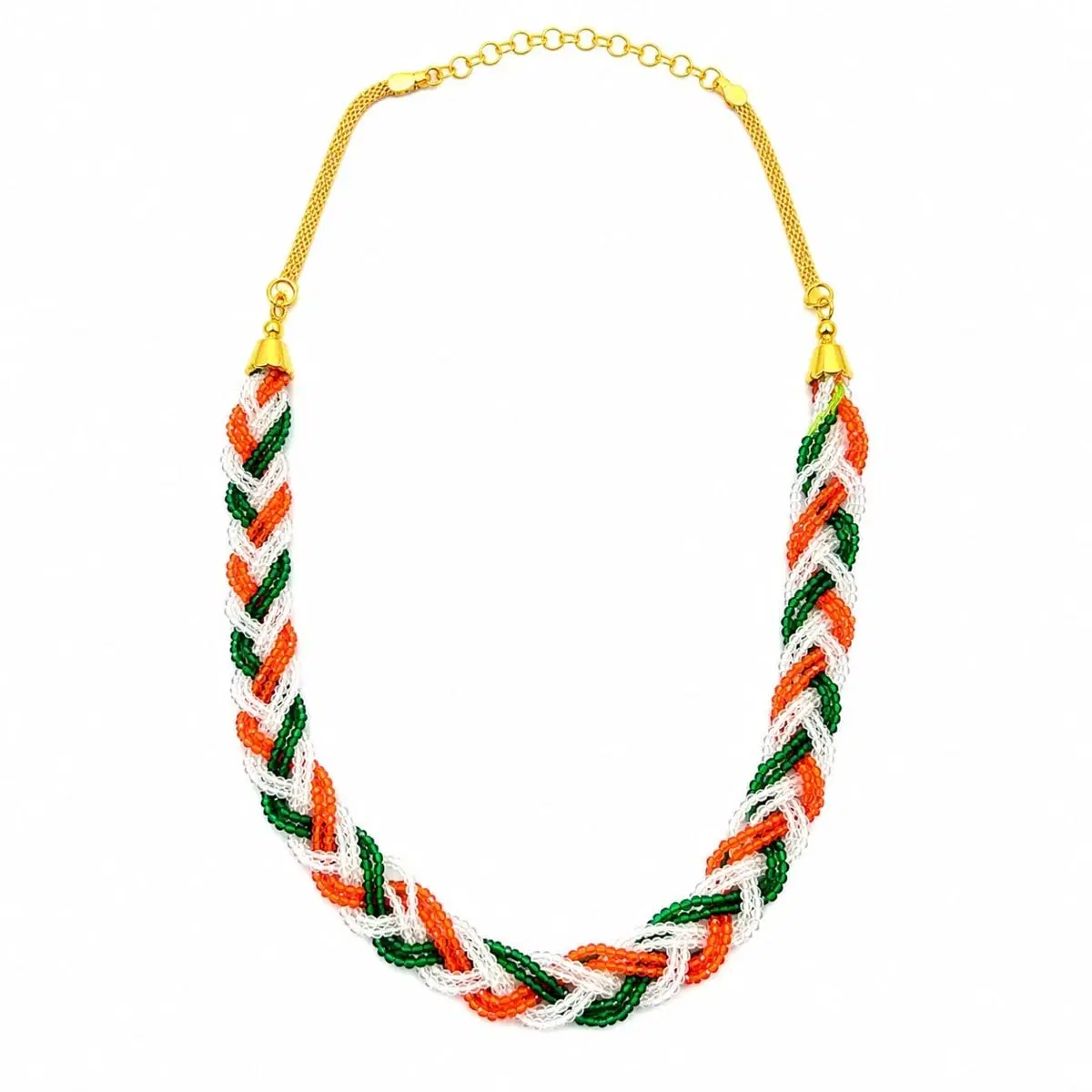 Hydro Crystal Braided Choker Necklace, Tricolor, 1 Qty