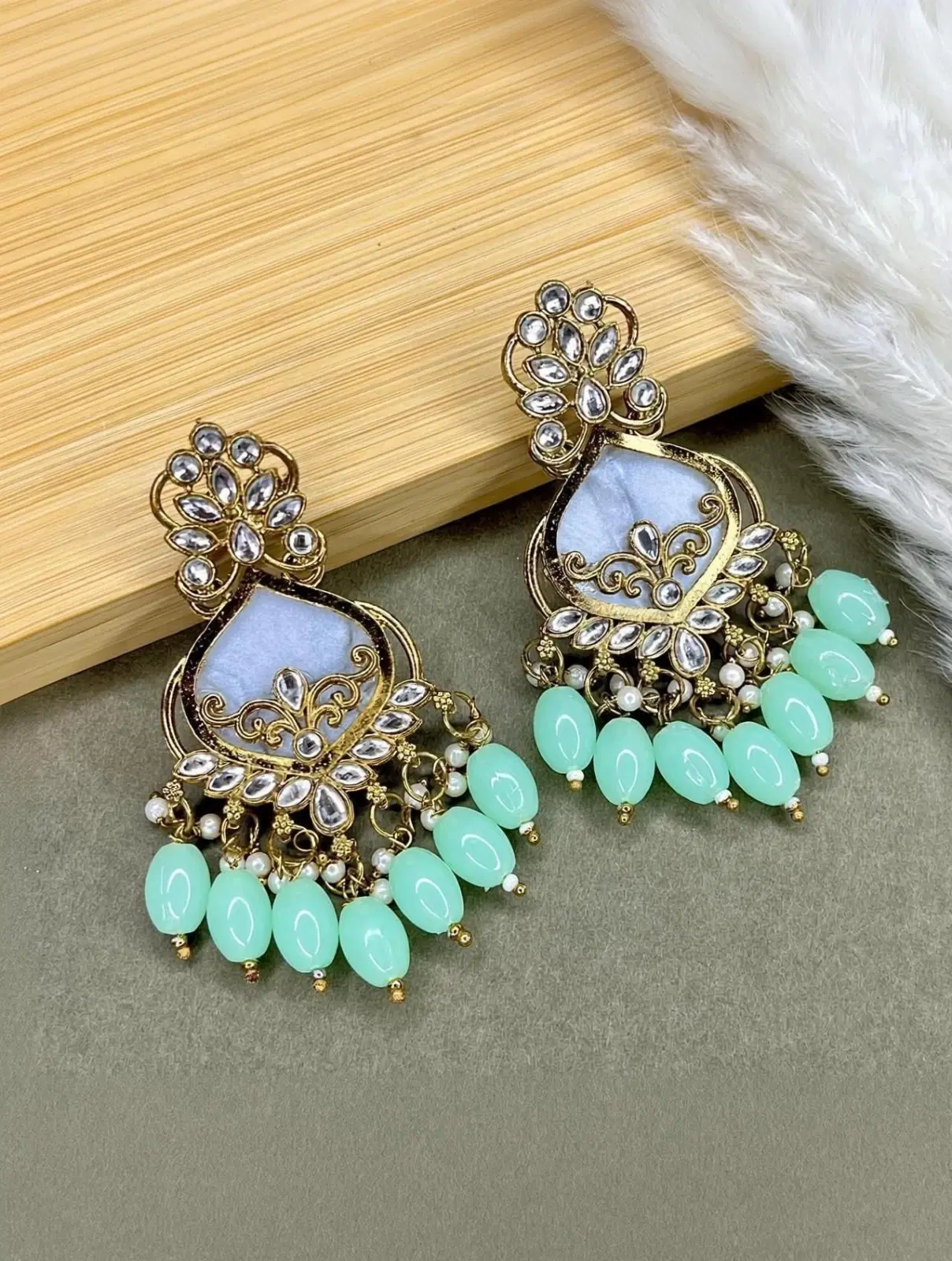 Tahaniya Gold-Plated Designer Dangle Earrings – Traditional & Ethnic Style Drops & Danglers