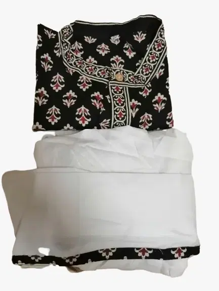 Boys Black Printed Kurta Dhoti Set