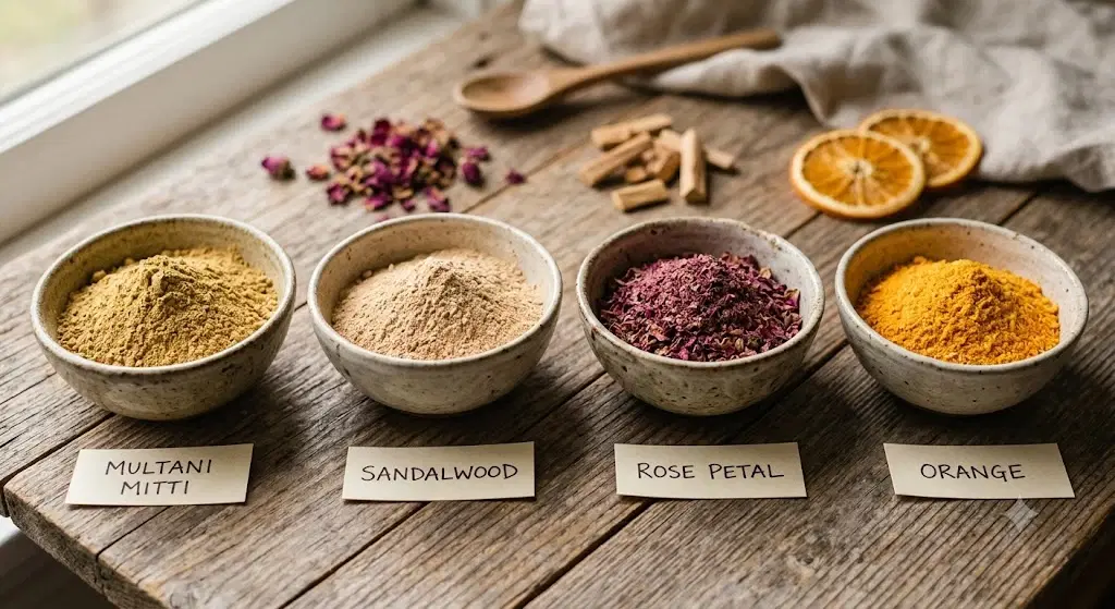 Divine Ethnics Multani Sandal Rose Petal Orange Face Pack Powder