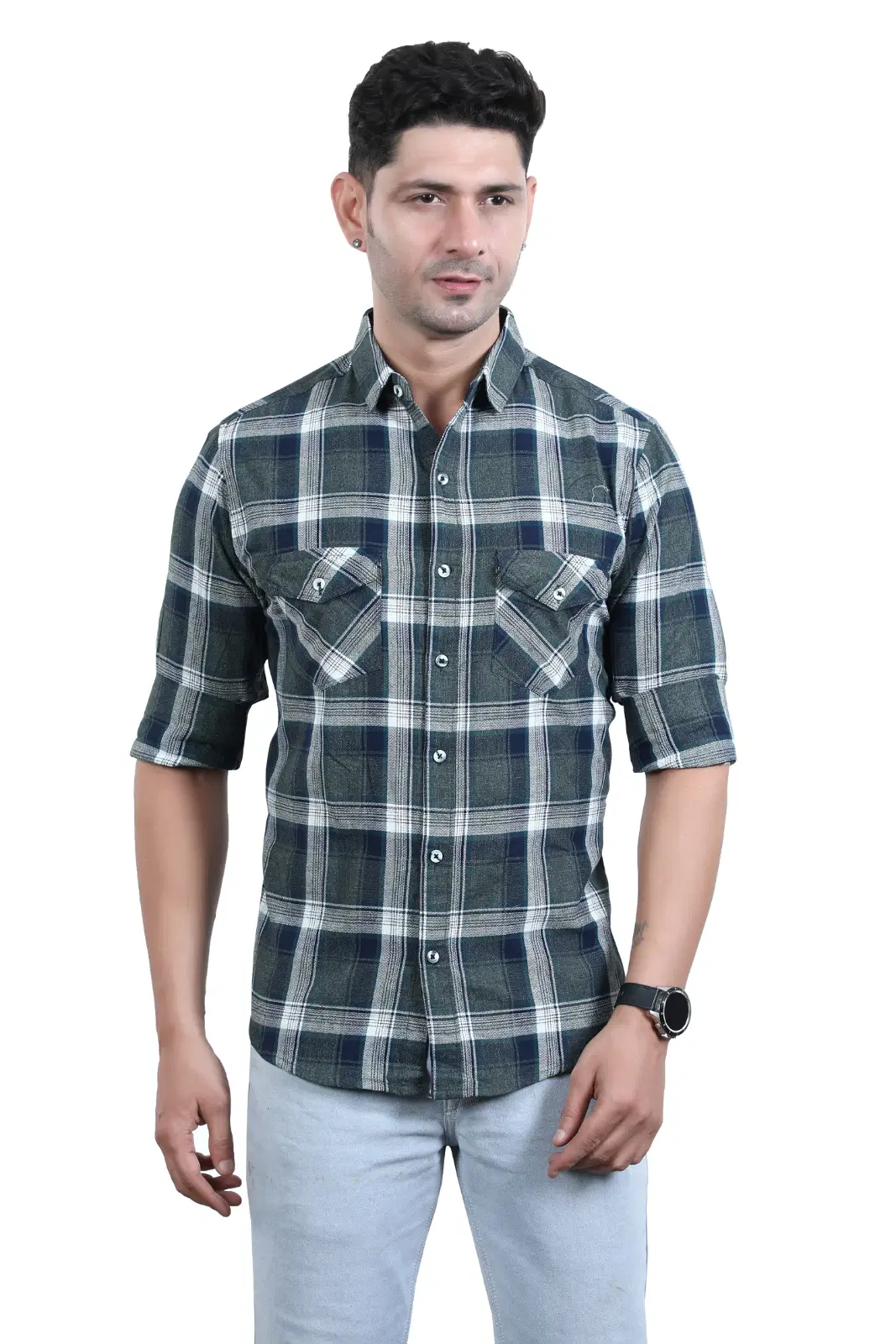 One Drop Men's Checked Casual Shirt