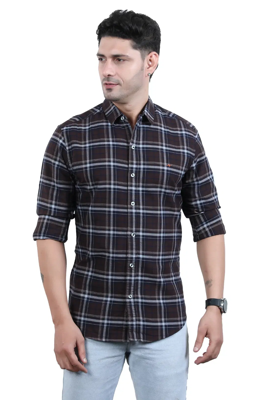 One Drop Men's Checked Casual Shirt