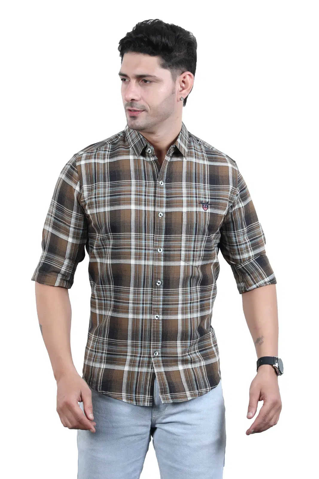 One Drop Men's Checked Casual Shirt