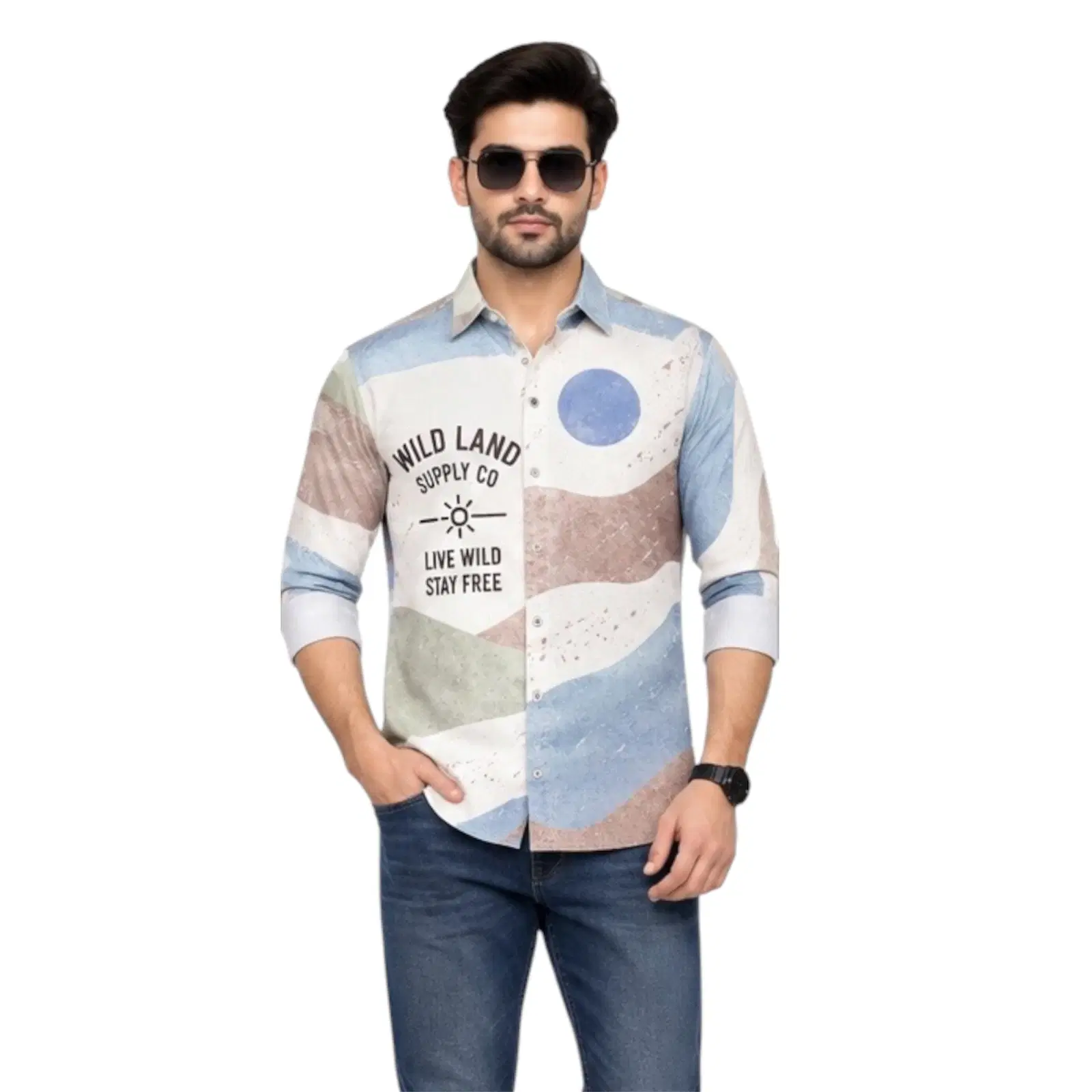 One Drop Men's Printed Casual Shirt