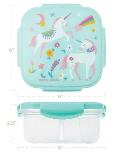 Stephen Joseph Snack Box with ICE-Pack Zoo Lunch Box with Compartments BPA Free Plastic Tiffin Box for Children, Ideal for School, Nursery