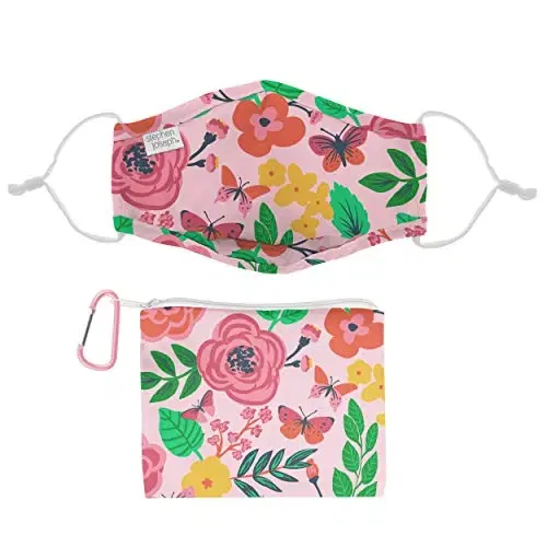 Stephen Joseph Adjustable Filter Pocket Mask W/Zipper Pouch Buttrefly