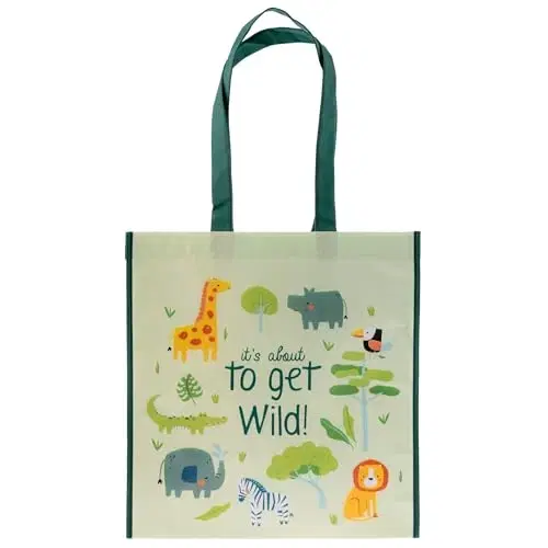 Stephen Joseph, Large Recycled Gifts Bags, Gift Bag with Handles, Kids Reusable Gift Bag, Birthday Party Gift Bag, Shopping Bag, Zoo