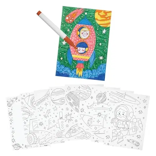 Stephen Joseph, Wonder Ink Toddler Art Set, Mess Free Coloring Pages, Toddler Travel Activity, Space