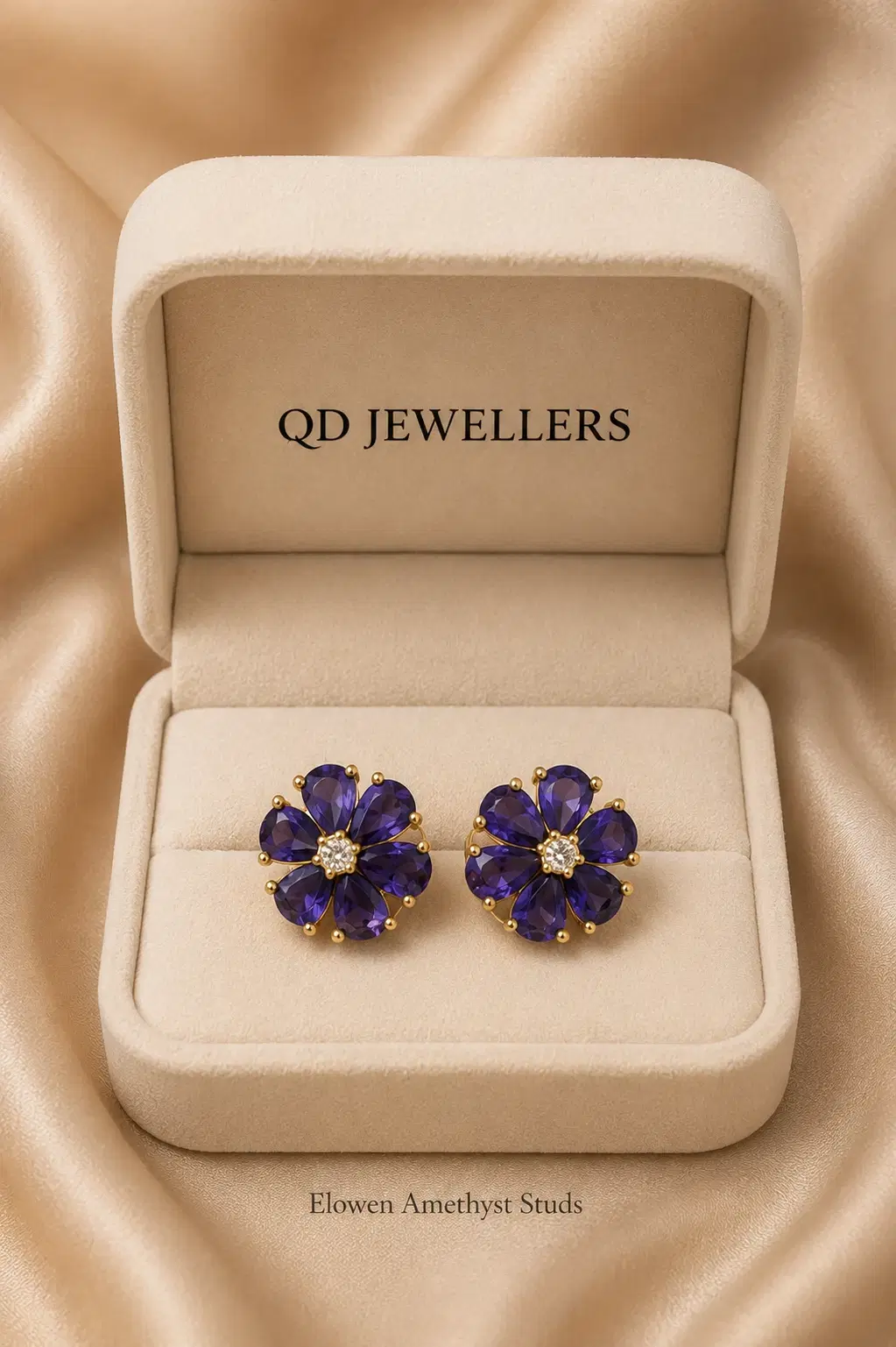 Elowen Amethyst Stud Earrings
