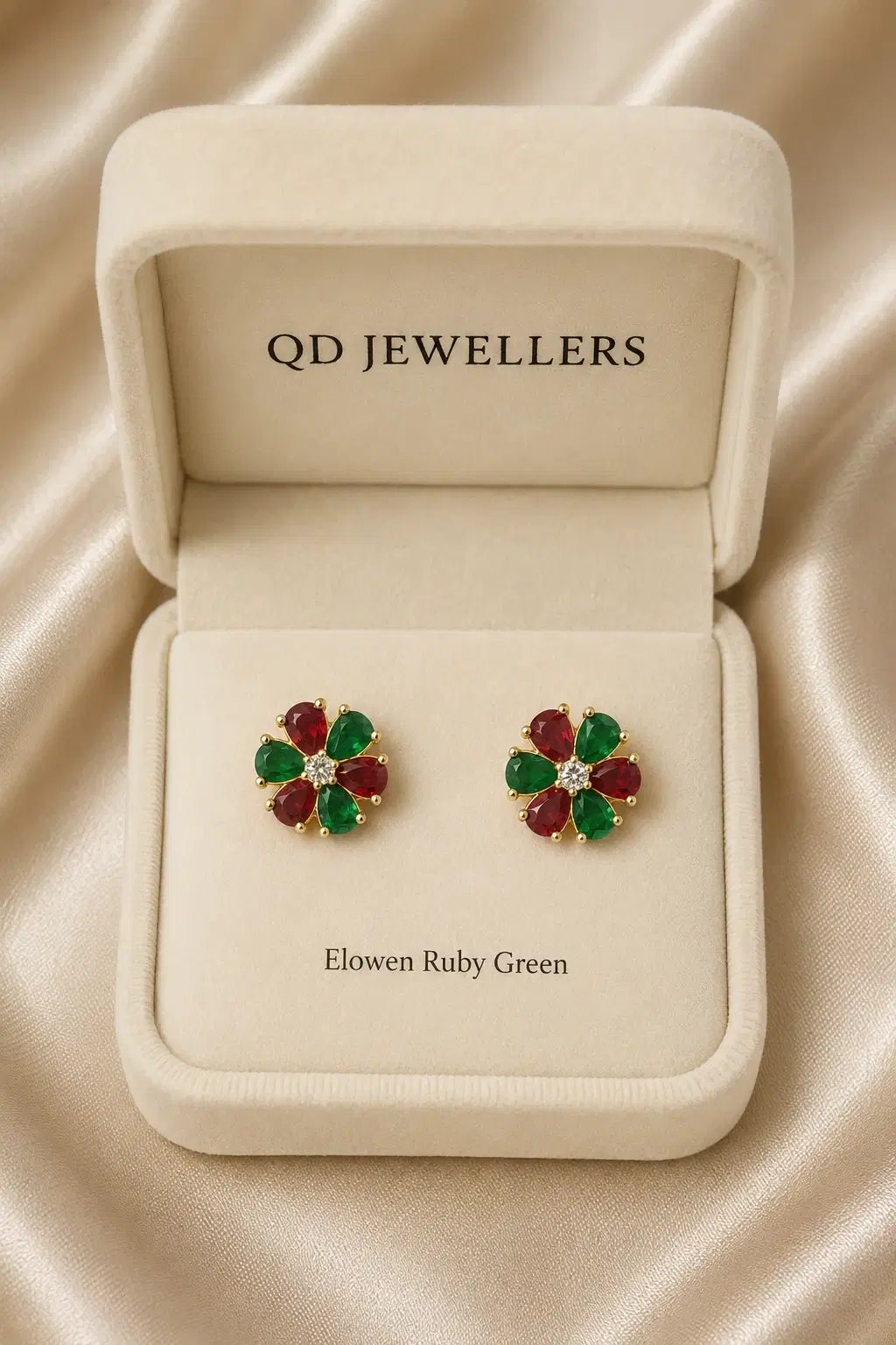 Elowen Ruby Green Earrings