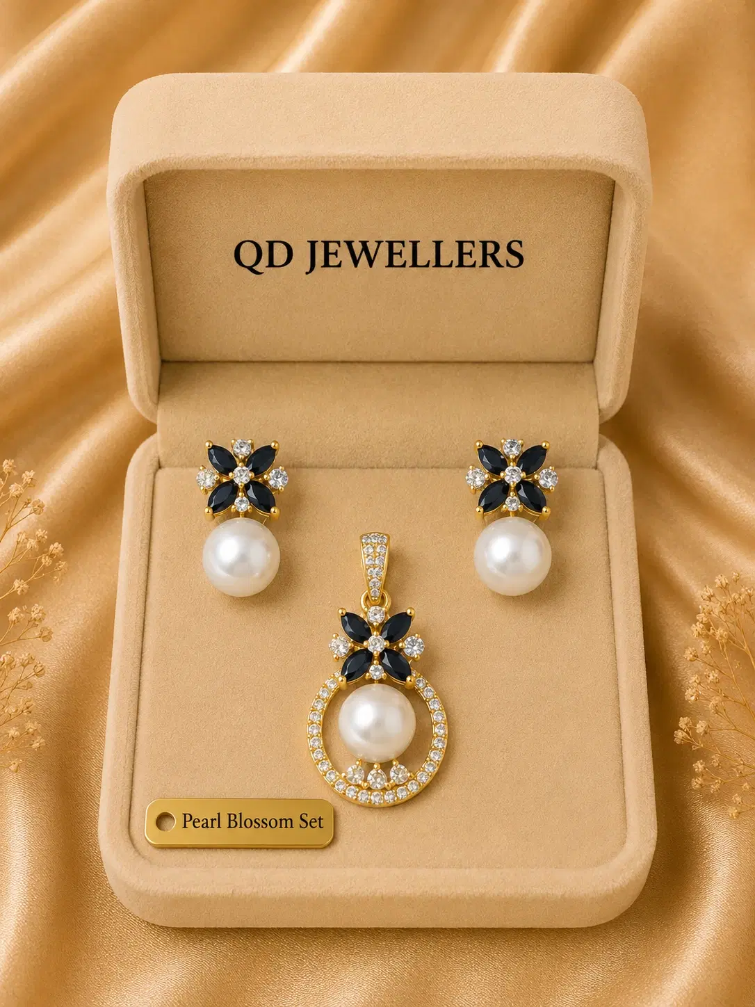 Pearl Blossom Pendant Set
