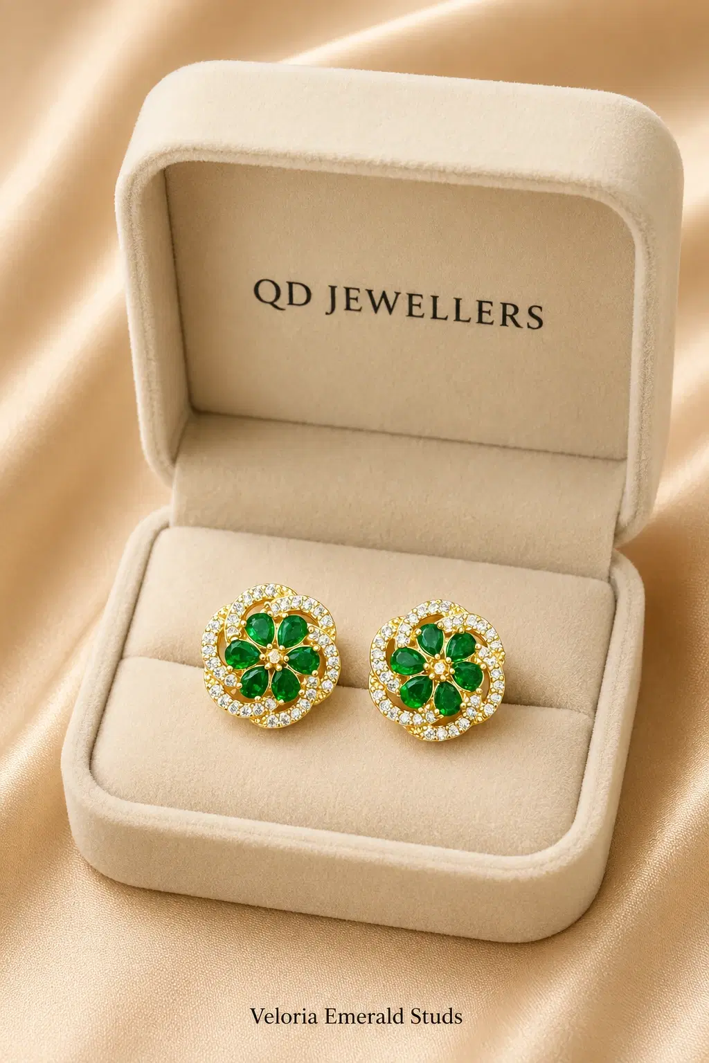 Veloria Emerald Stud Earrings