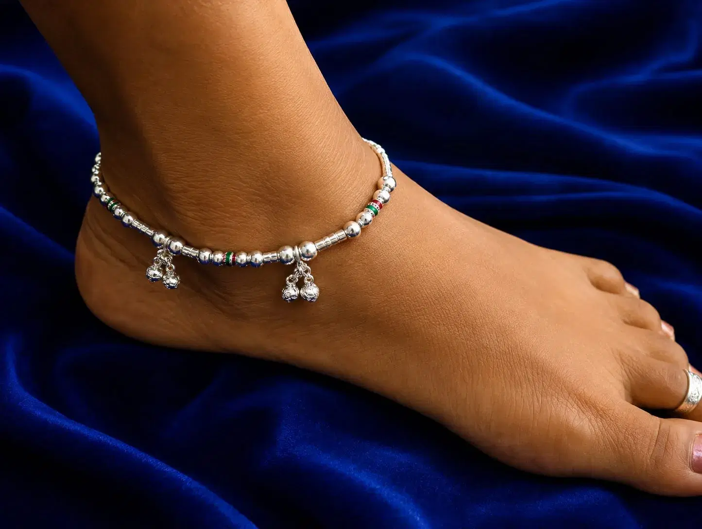 Silver Layered Chain Anklet