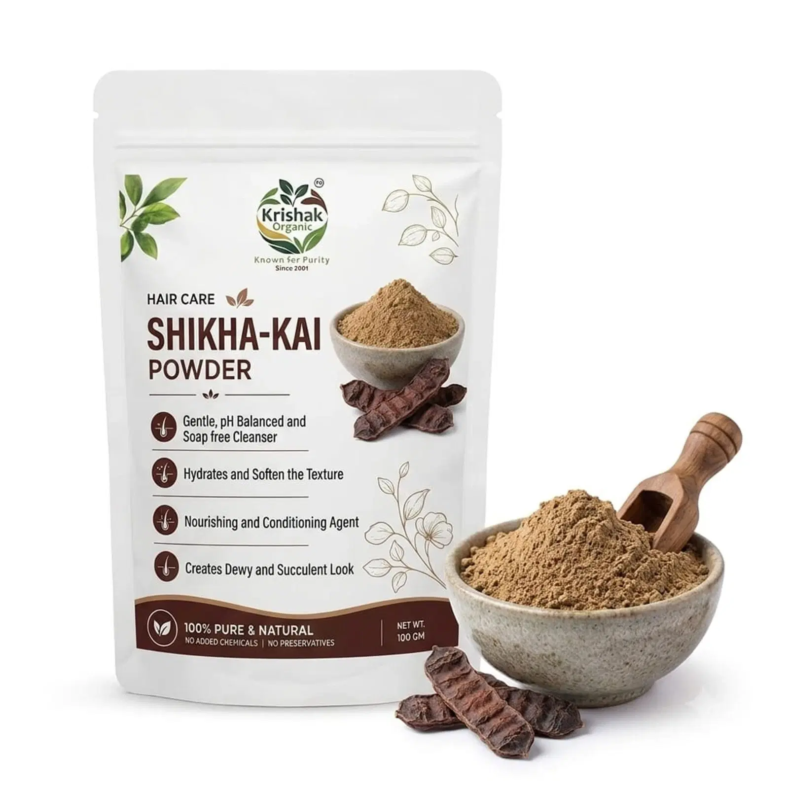 Krishak Organic Shikakai Powder Hair Cleansing