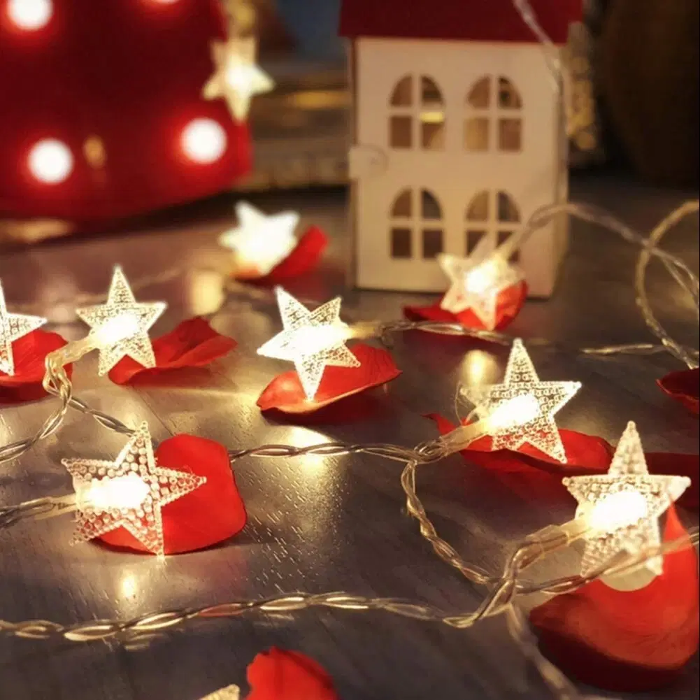 20 LED Clear Wire Star Lights for Bedroom Birthday and Festival