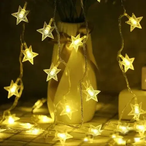 20 LED Transparent Star Fairy Lights for Window and Bedroom Decor