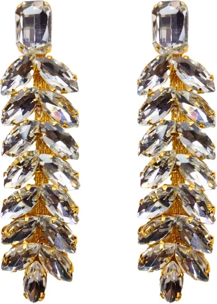 Tahaniya Crystal Cascade Drop Earrings Drops & Danglers