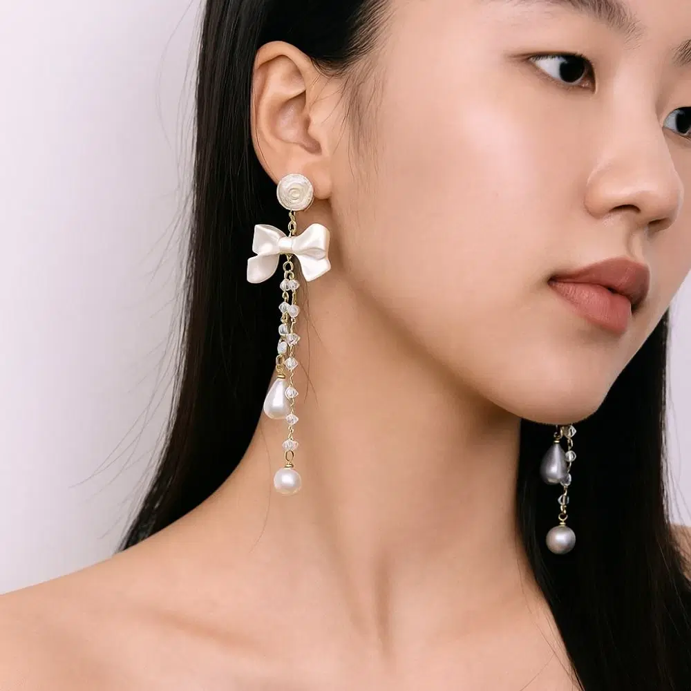 Tahaniya K-Bloom Pearl Drop Earrings Drops & Danglers