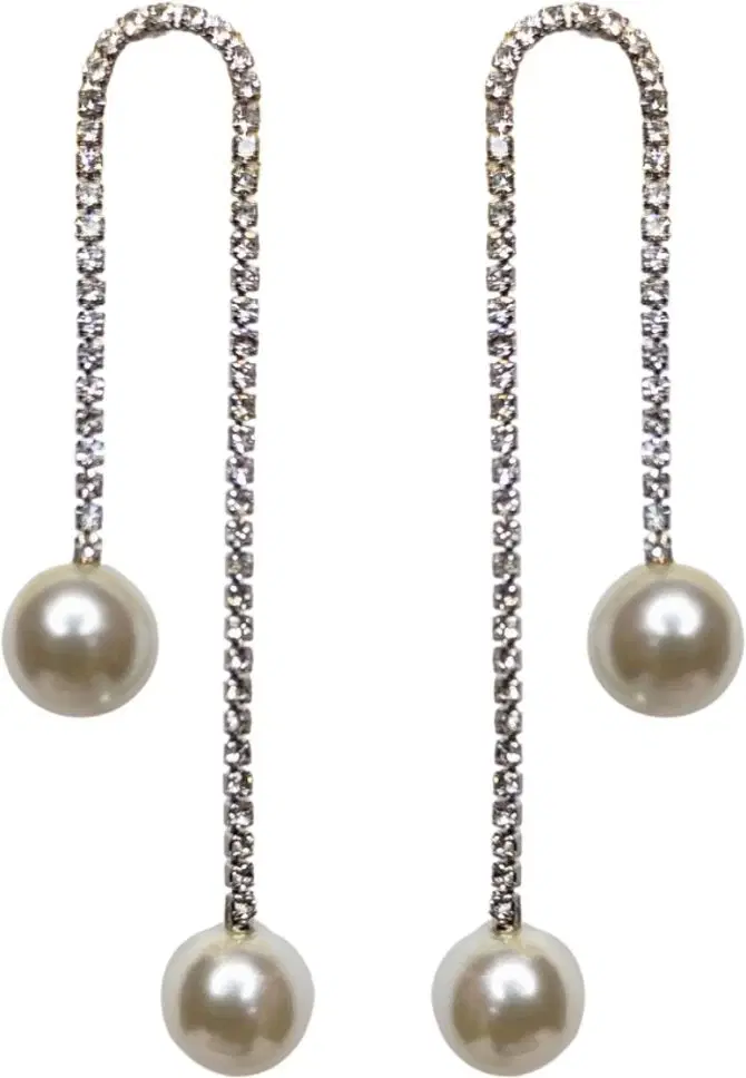 Tahaniya Crystal studded pearl drop earrings Drops & Danglers