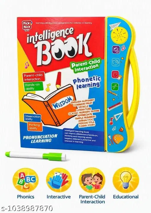 Books for kids Interactive Intelligence Learning Book for Kids with Sound | ABC, Numbers, Animals, Fruits, Vehicles, Rhymes & Stories | Educational Toy for Boys & Girls (3+ Years)