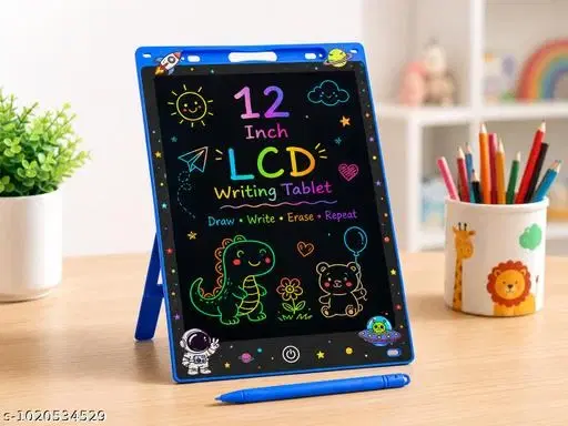 12 Inch LCD Writing Pad for Kids with Stylus | Reusable Drawing Tablet LCD Writing Tablet 12 Inch | Digital Drawing Board | One Touch Erase Paperless LCD Writing Board for Kids | Educational Learning Toy | 12 Inch