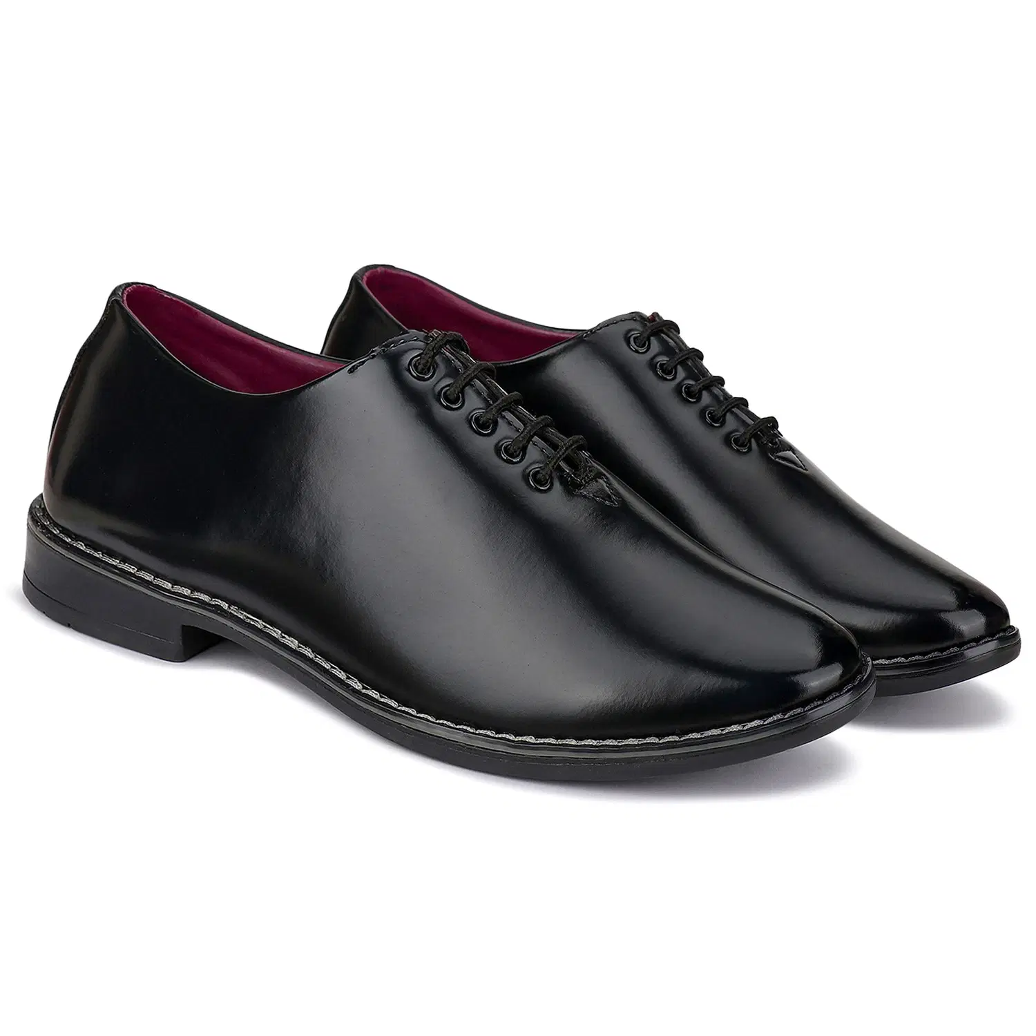 BERSACHE Men’s Black Formal Lace-Up Shoes for Office, Party & Daily Wear