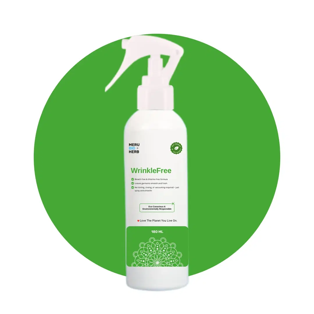 Meru Bio Herb WrinkleFree garment wrinkle release spray bottle with trigger nozzle, 180 ml