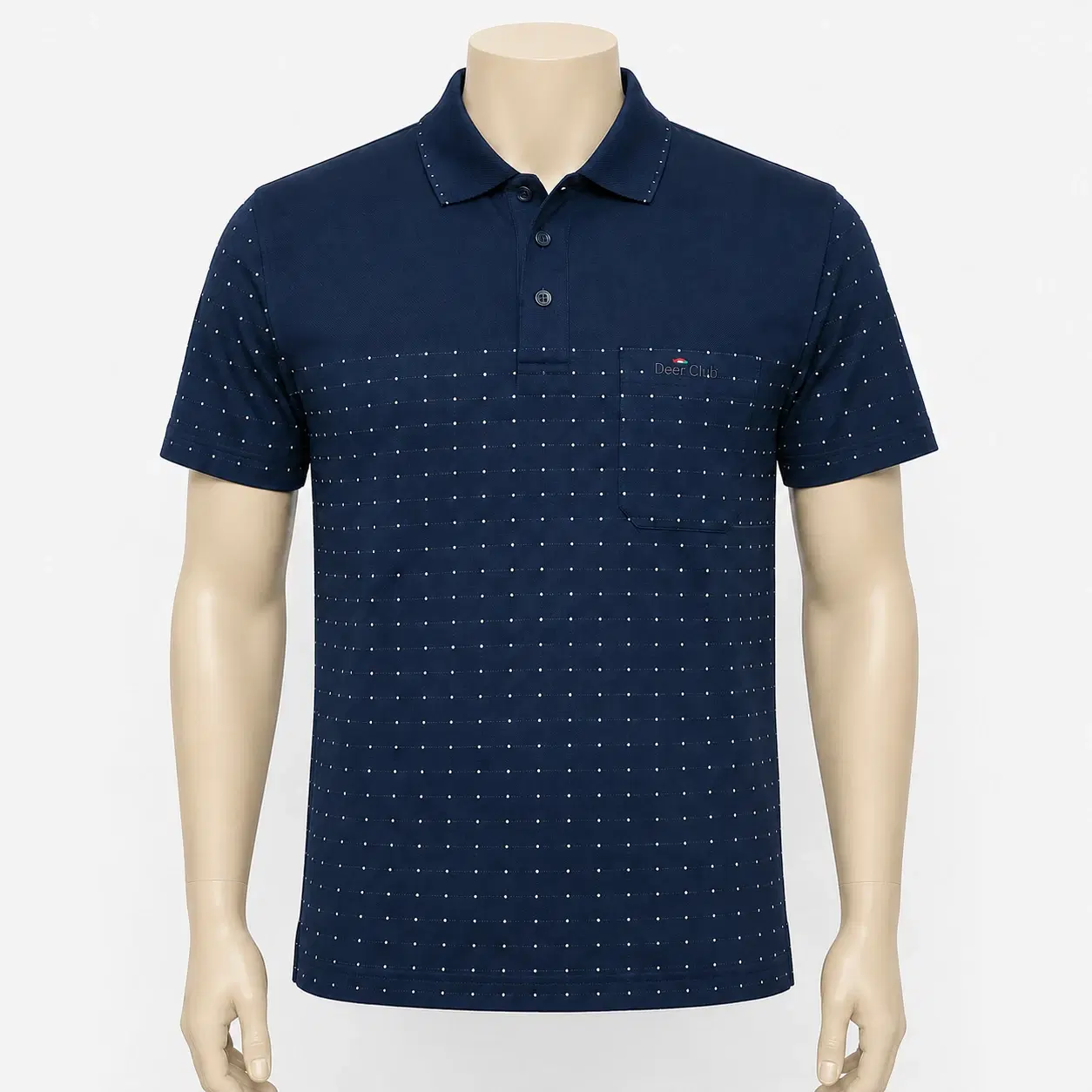 Men's Navy Blue Polo T-Shirt with Chest Pocket