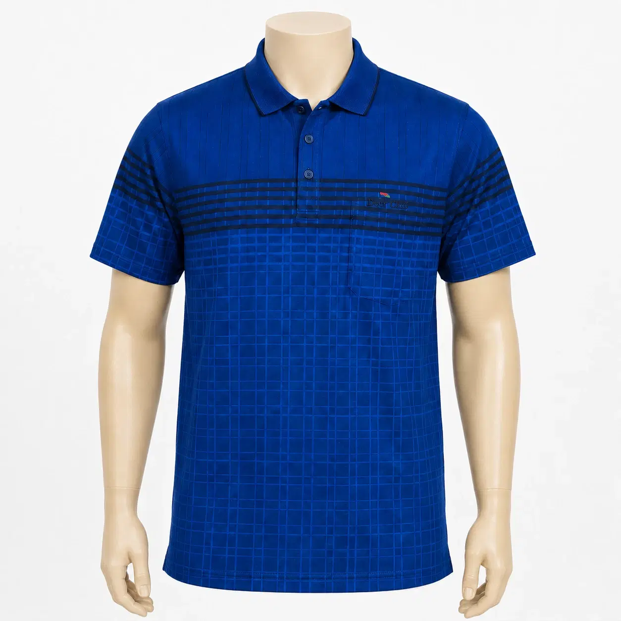 Men's Blue Striped Polo T-Shirt