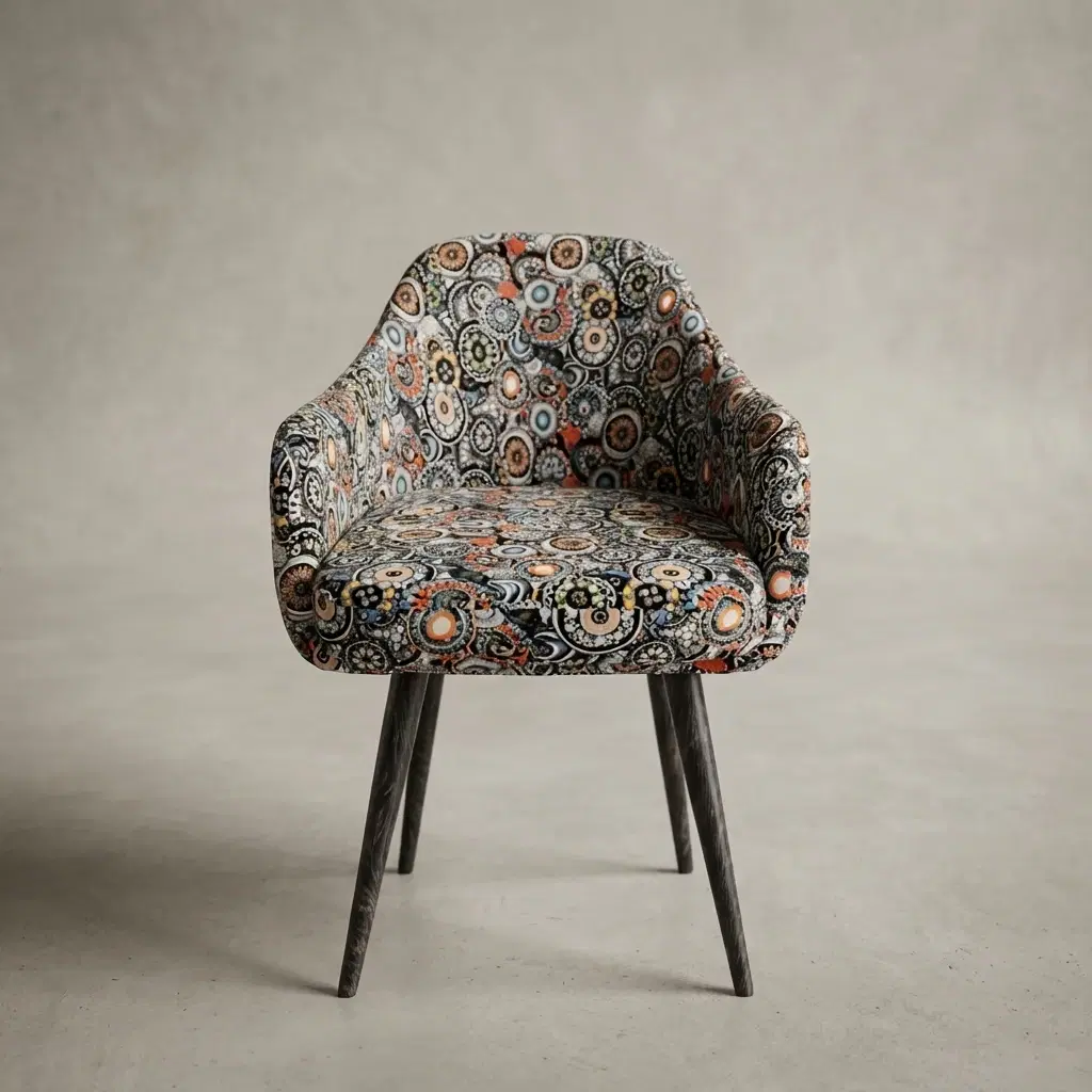 Multicolor Velvet Wingback Accent Chair With Metal Legs